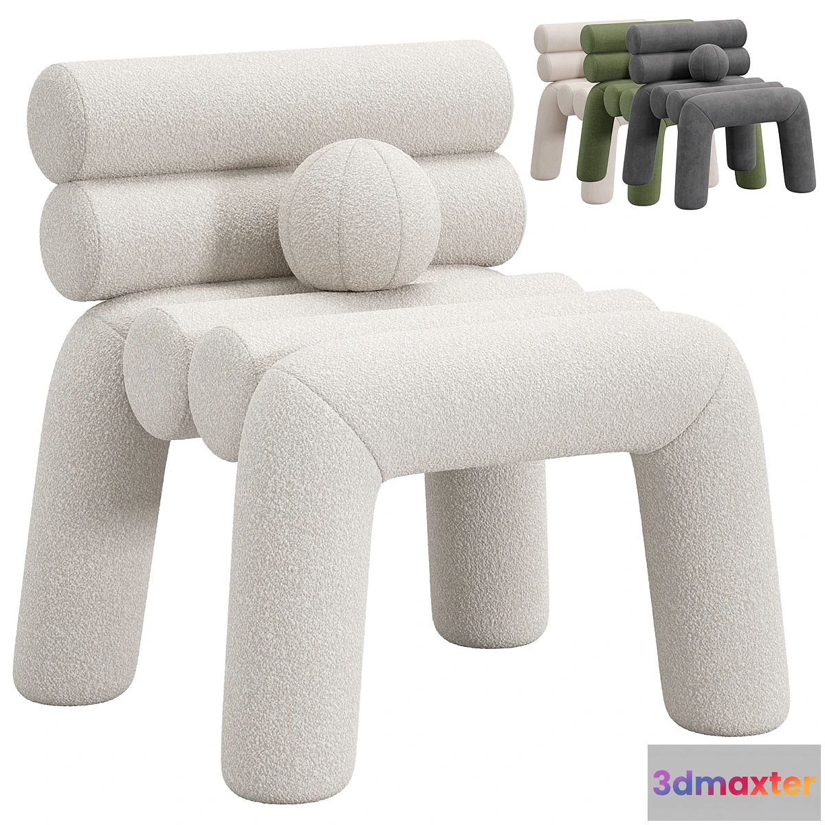 596697 - Beige Velvet Accent Chair by Homary