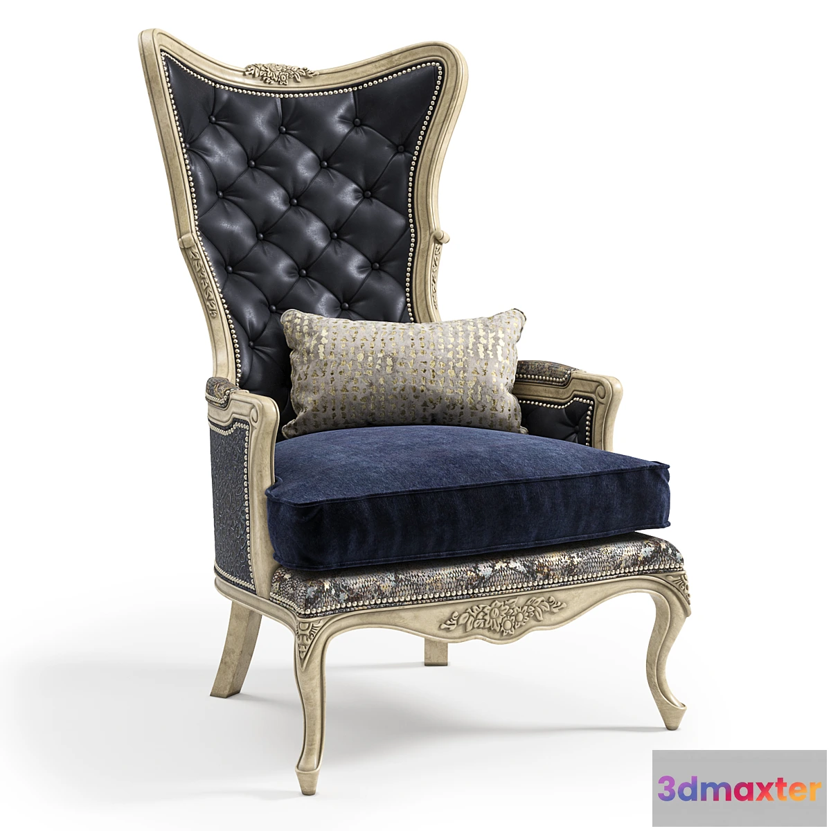 597745 - Massoud Celeste Leather Wing Chair