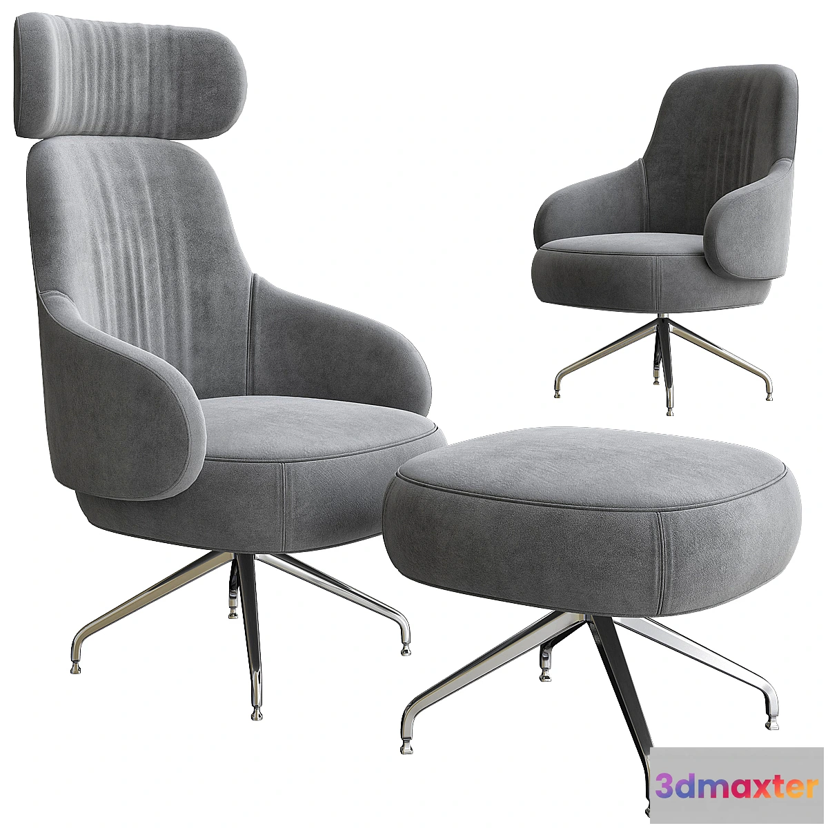 599005 - Pillo Low Back Easy Chair With Aluminum Base by Swedese - No.2