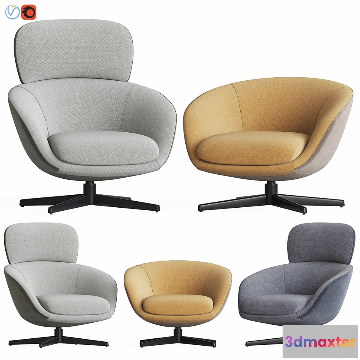 599109 - Minotti Russell Lounge Armchair Set