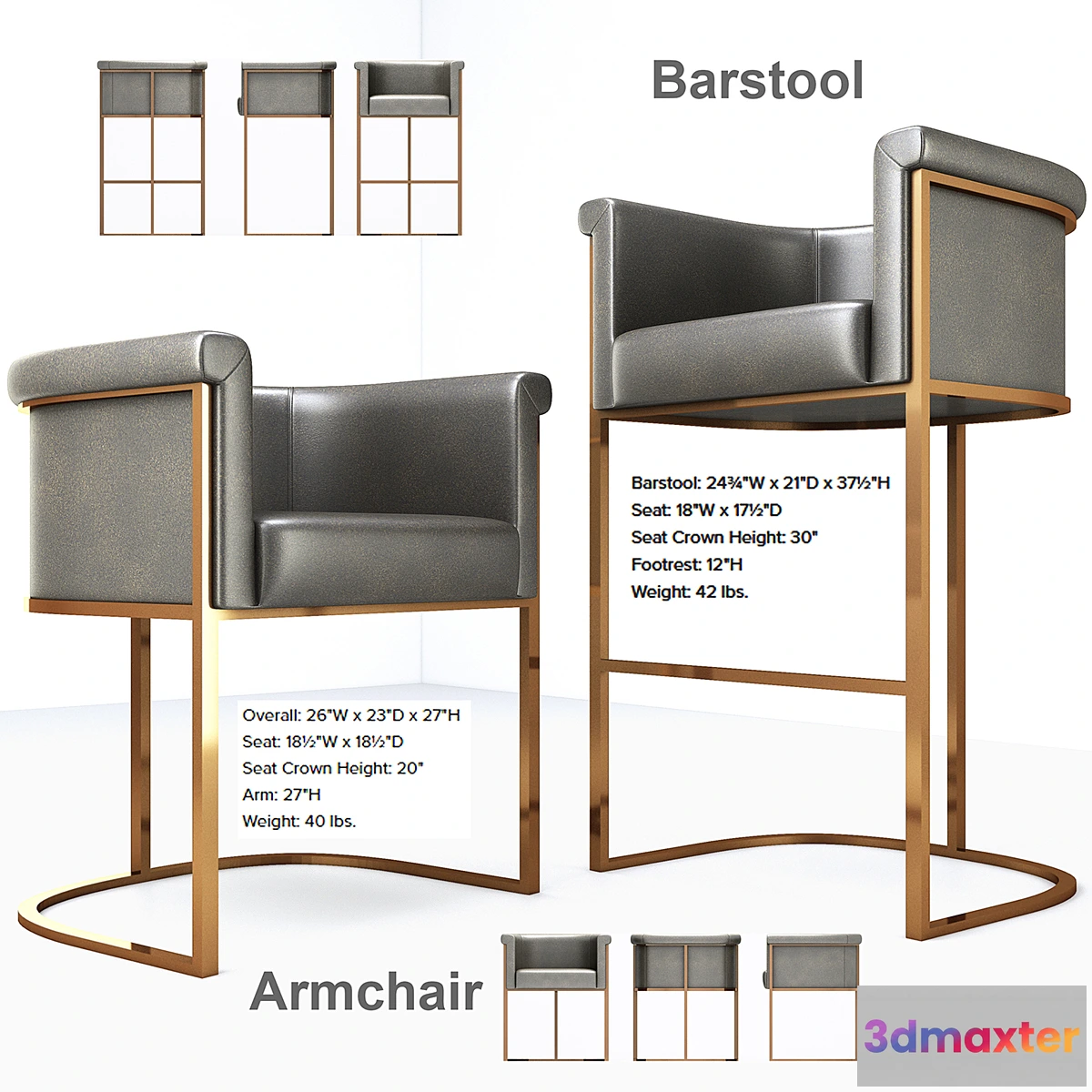 655167 - Wexler Barrelback Armchair & Barstool