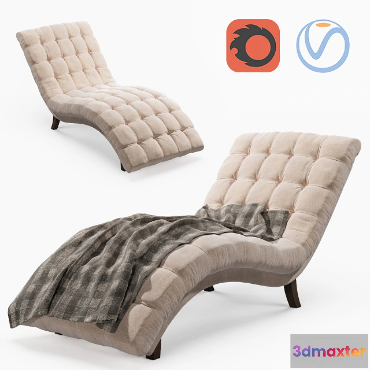 667005 - Bowery Hill Fabric Upholstered Chaise Lounge in Sandstone