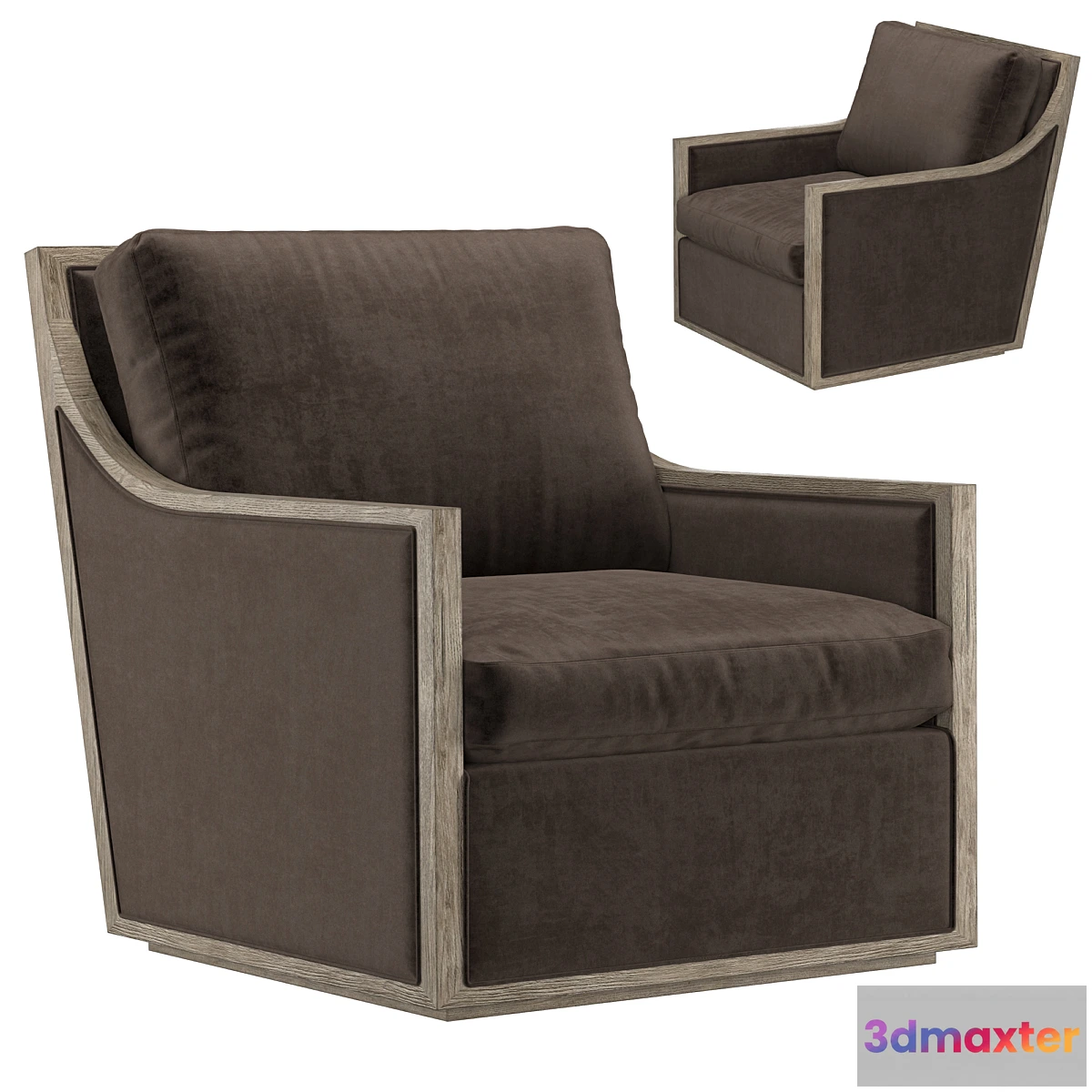 676321 - FRENCH CONTEMPORARY SLOPE ARM SWIVEL CHAIR