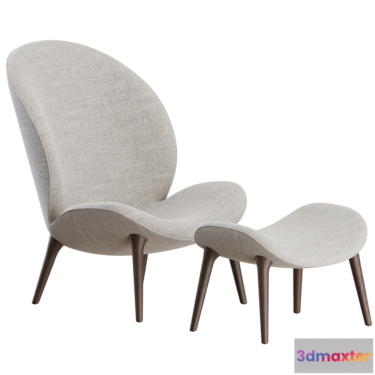 676679 - Lodge Lounge Chair + Footstool by Vipp