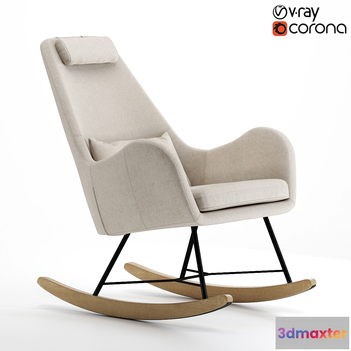 676835 - Rocking chair Dante Sherst Beige