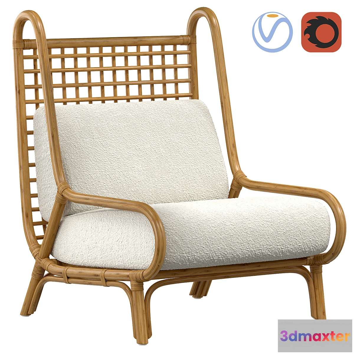 676871 - OUEN RATTAN ACCENT CHAIR CB2 Crate Barrel