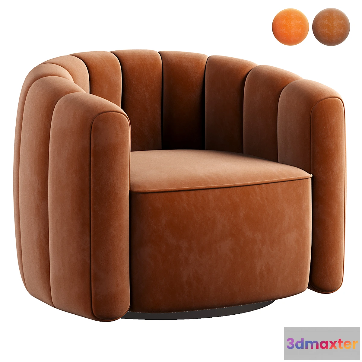 691138 - FITZ RUSSET VELVET SWIVEL CHAIR