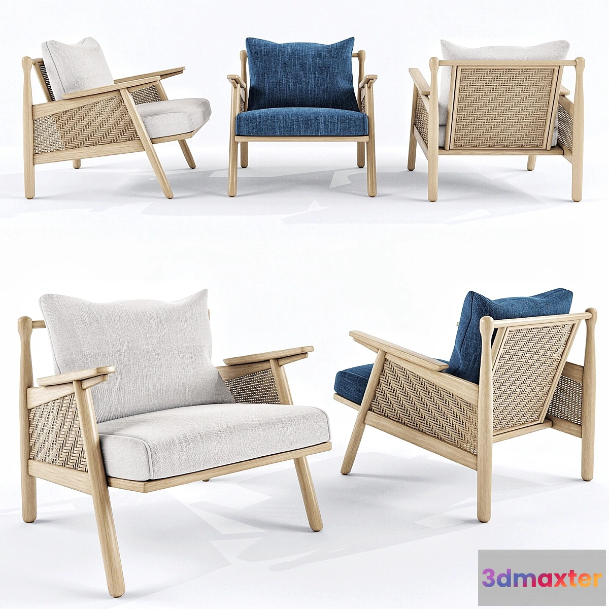 742439 - Linen cane chair - No.3