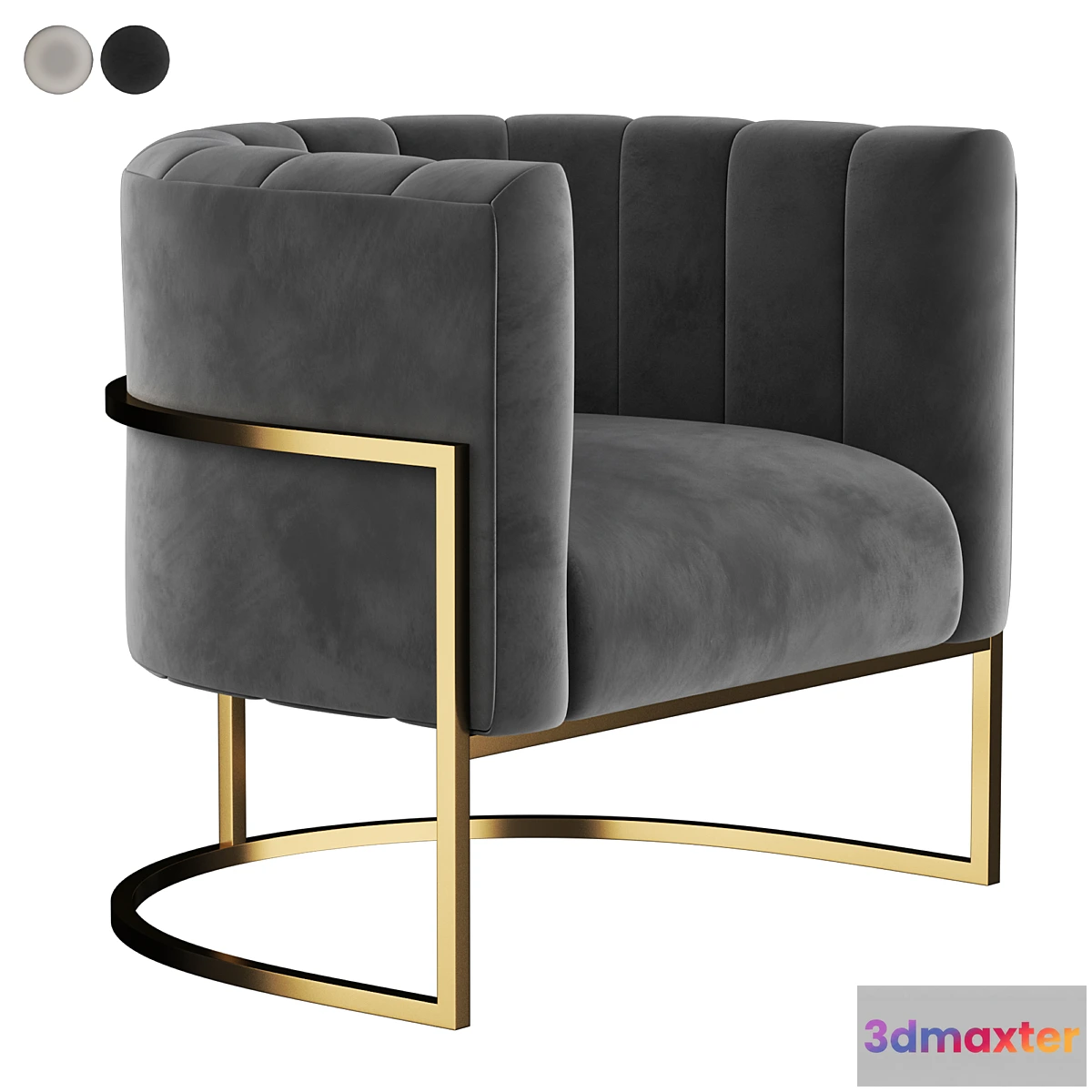 756955 - Wide Velvet Armchair
