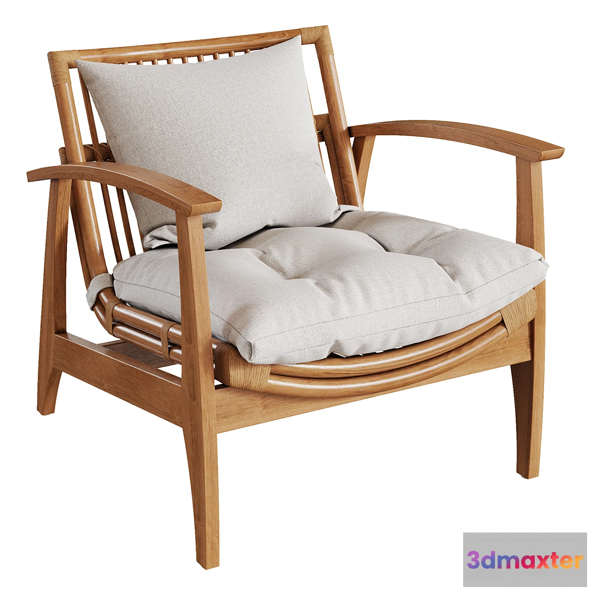 757151 - CB2 - Noelie Rattan Lounge Chair with Cushion