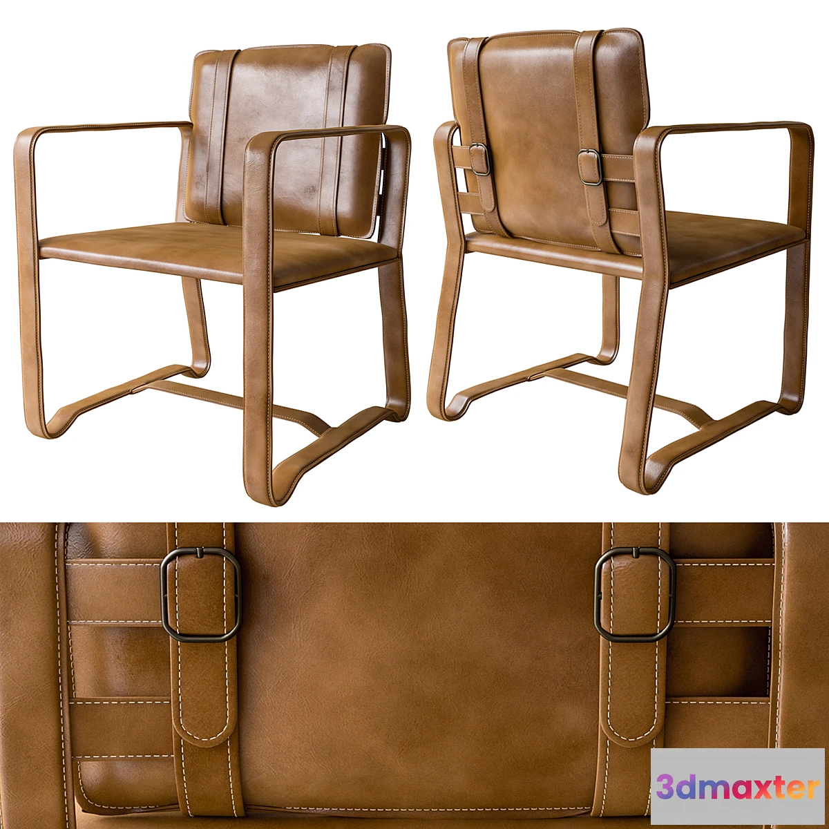 757193 - Leather Belt Camel Chair