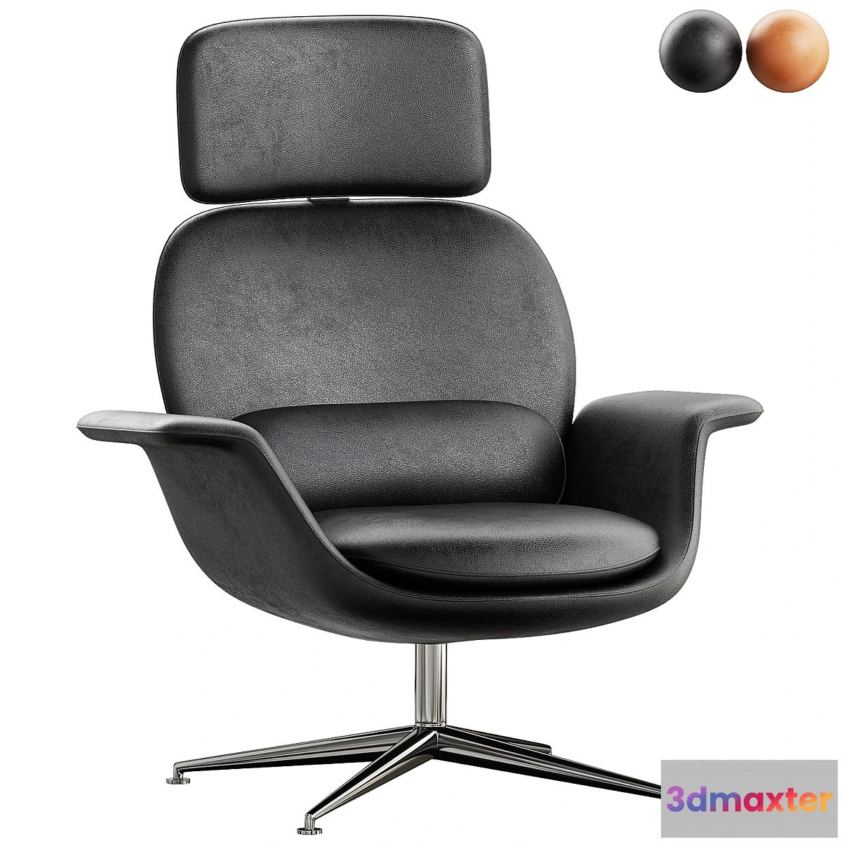 757575 - KN02_Leather_armchair - No.2