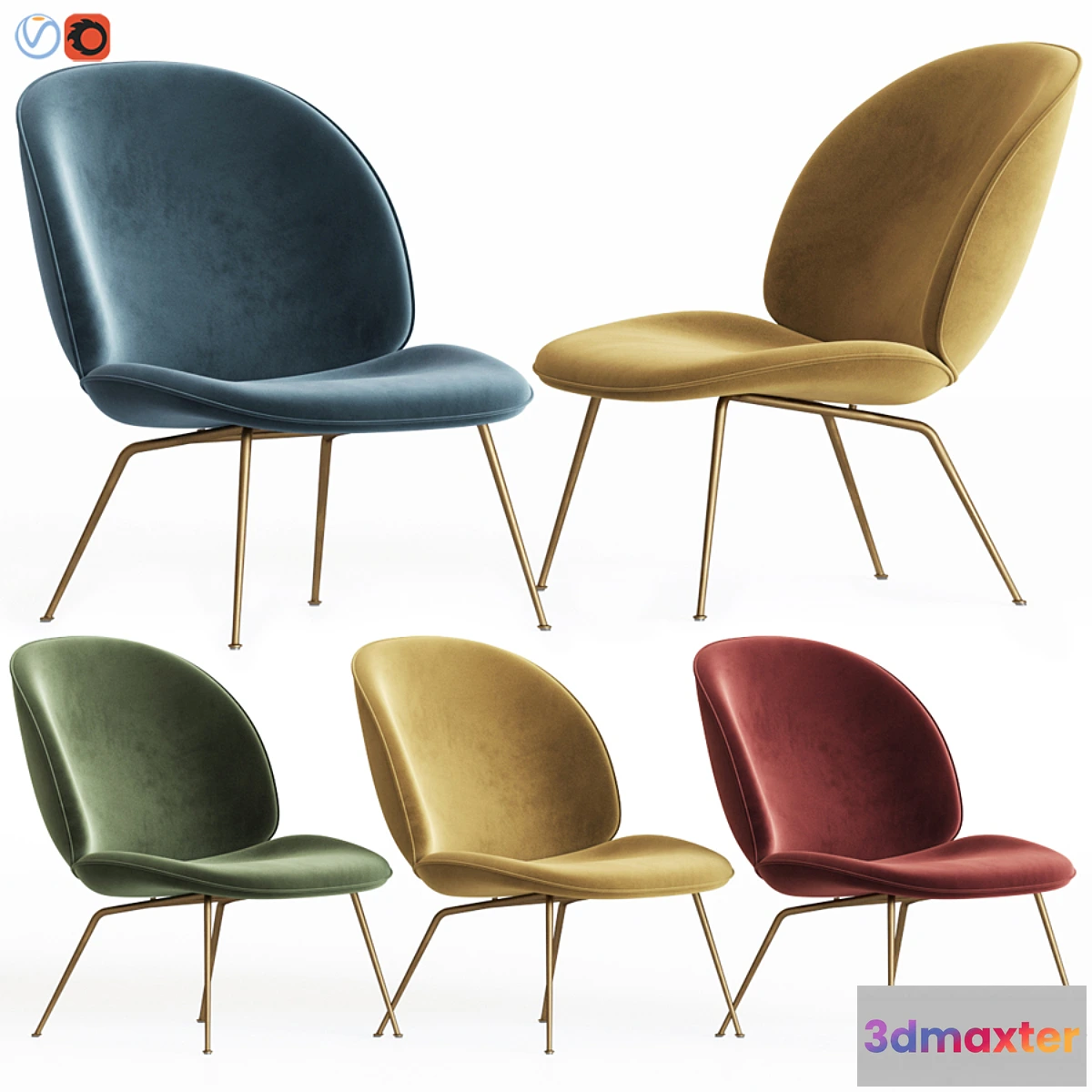 757789 - Beetle Lounge Chair Gubi