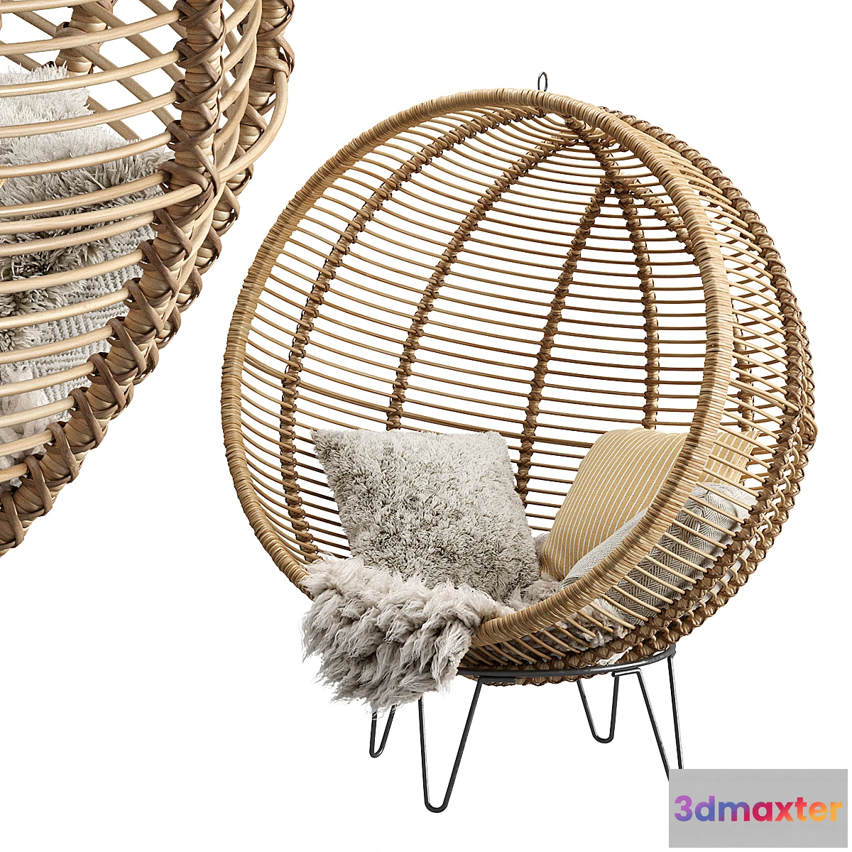 780791 - Rattan Cocoon Chair Cox & Cox
