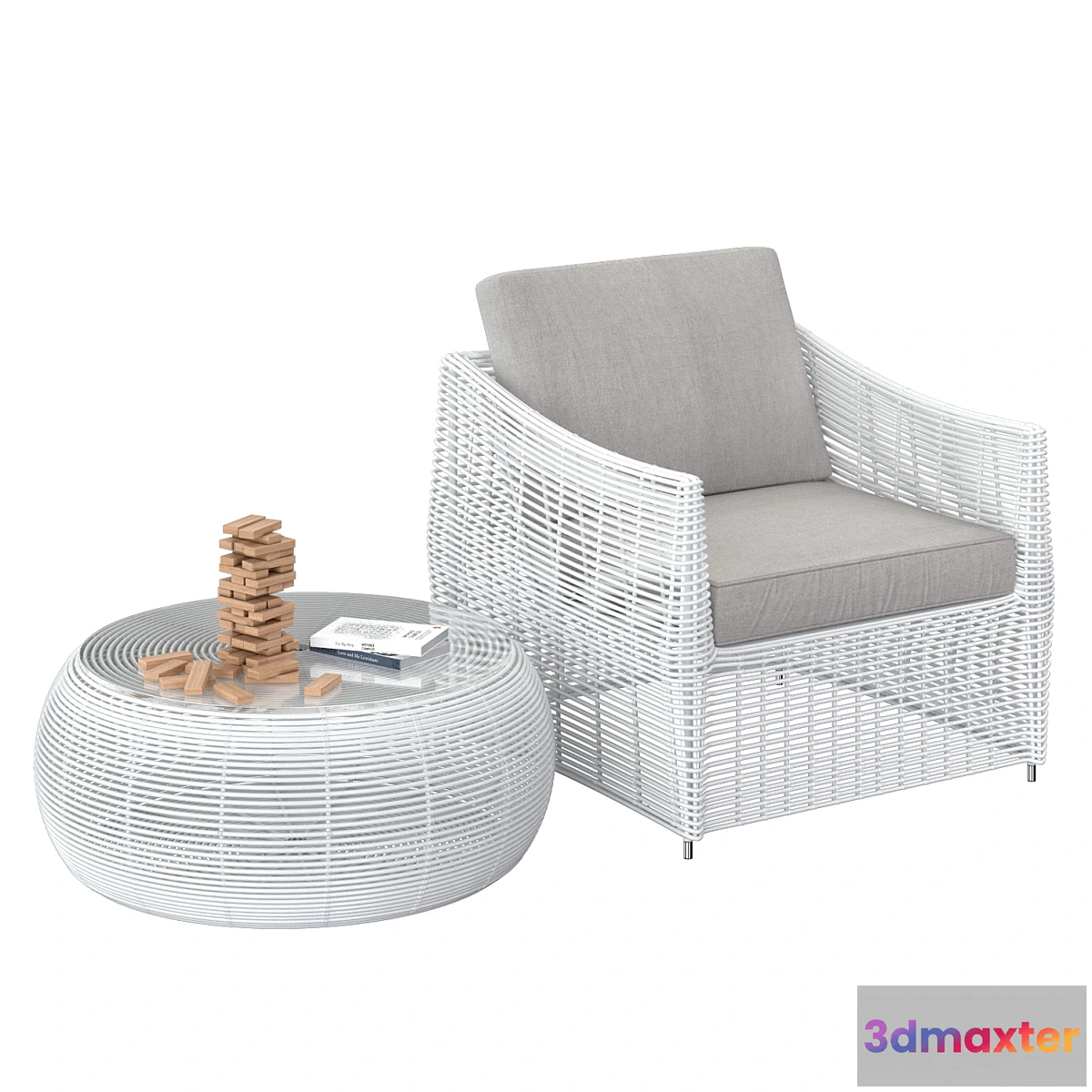 807972 - Table and rattan chair - No.2