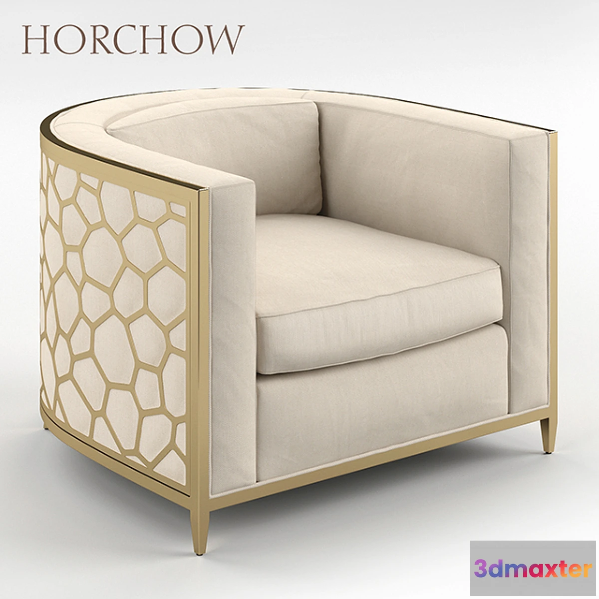 811588 - Golden Curved Chair Horchow