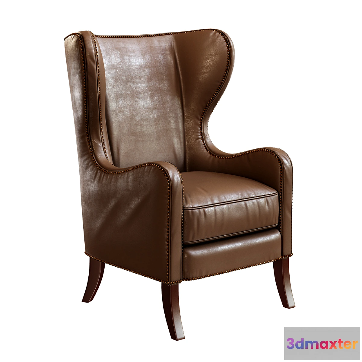 813220 - Dempsey Wingback Chair Bourbon Leather