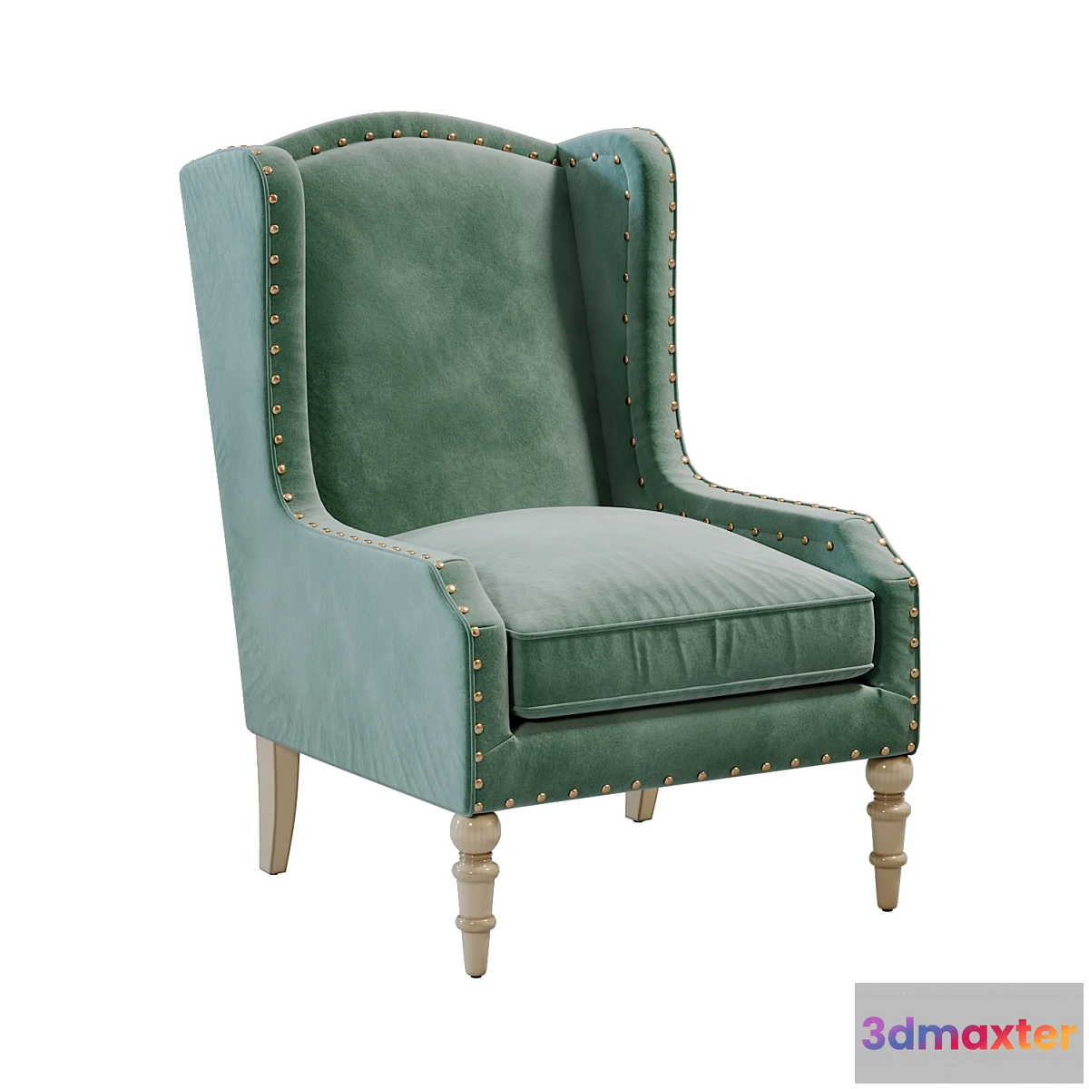 820636 - Horchow Randall Velvet Wing Chair