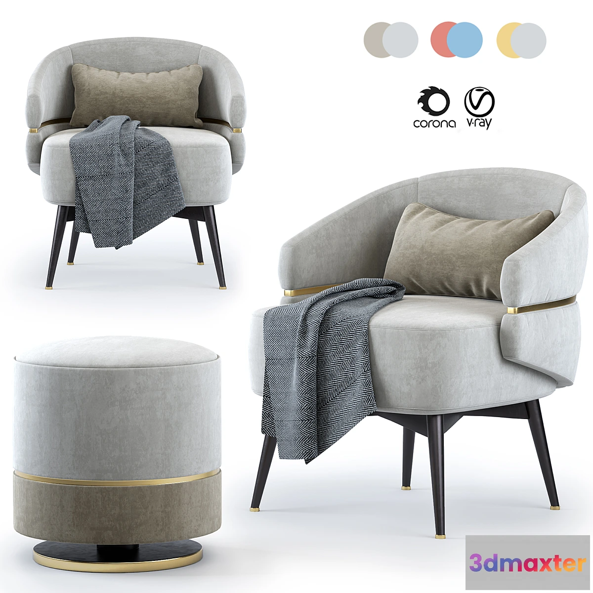 831720 - Frato cairo Armchair & Parma stool - No.5
