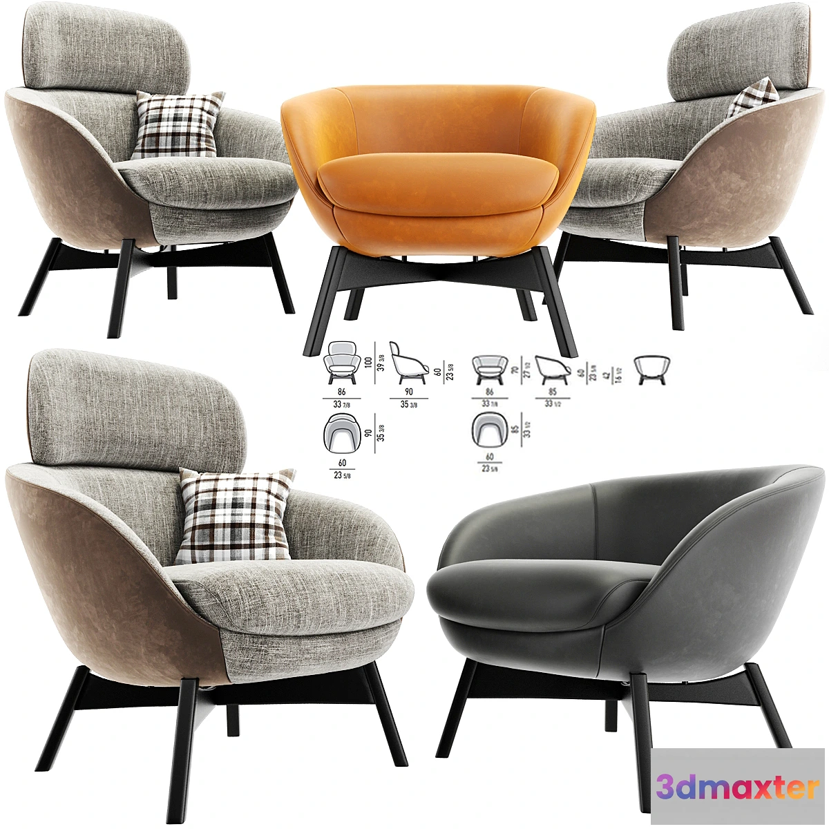 889612 - Minotti Russell Arm Chair Set - No.2