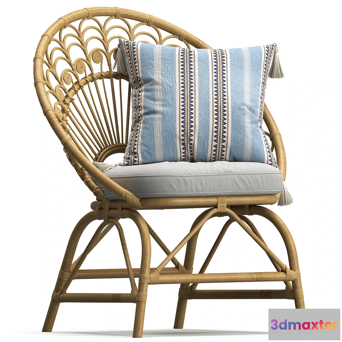 902116 - Rattan Vintage Armchair Peacock - No.2
