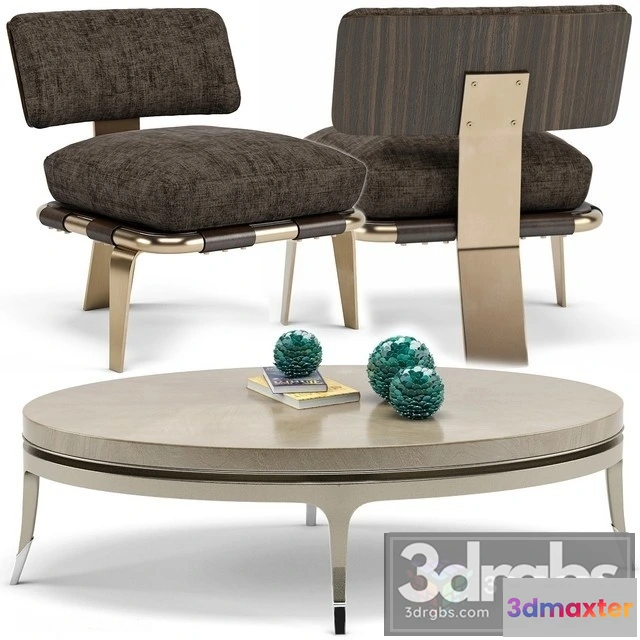 932442 - Airflow Chair Front And Center Table Estela Blue Shell Balls