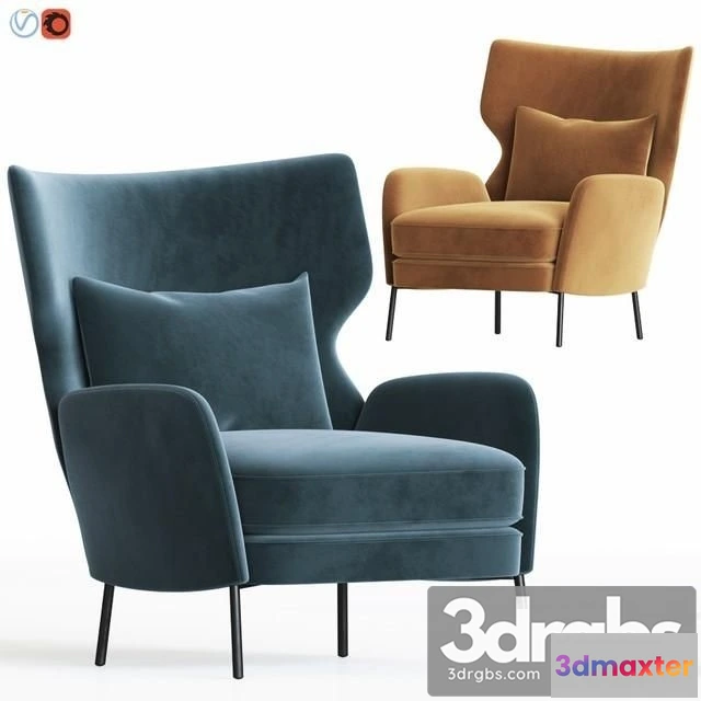 932452 - Alex Navy Blue Velvet Accent Chair