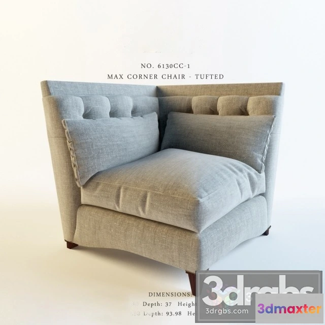 933376 - Baker 6130CC1 Corner Chair Tufted