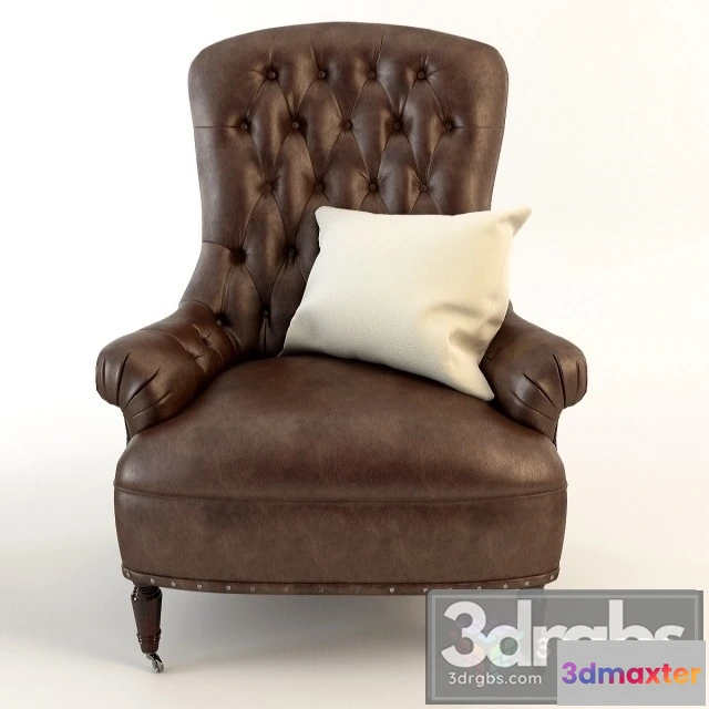933840 - Bottery Barn Tufted Leather Chair