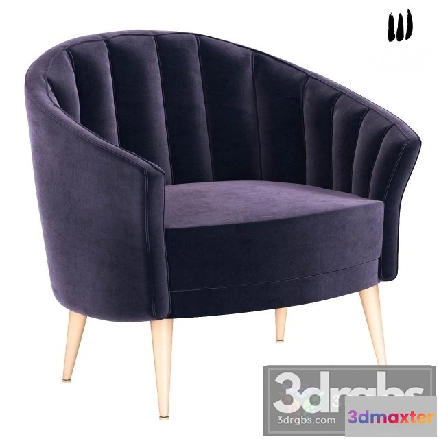 934688 - Cream Velvet Accent Violet Chair