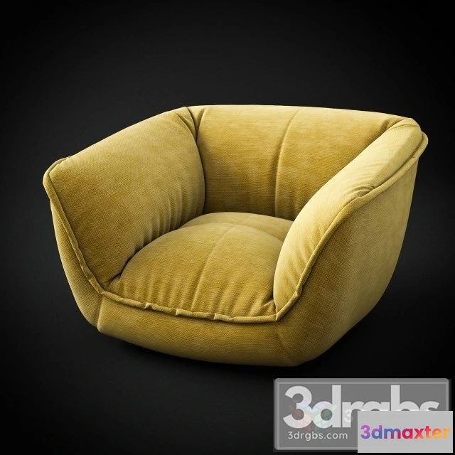 935404 - Fabric Yellow Armchair