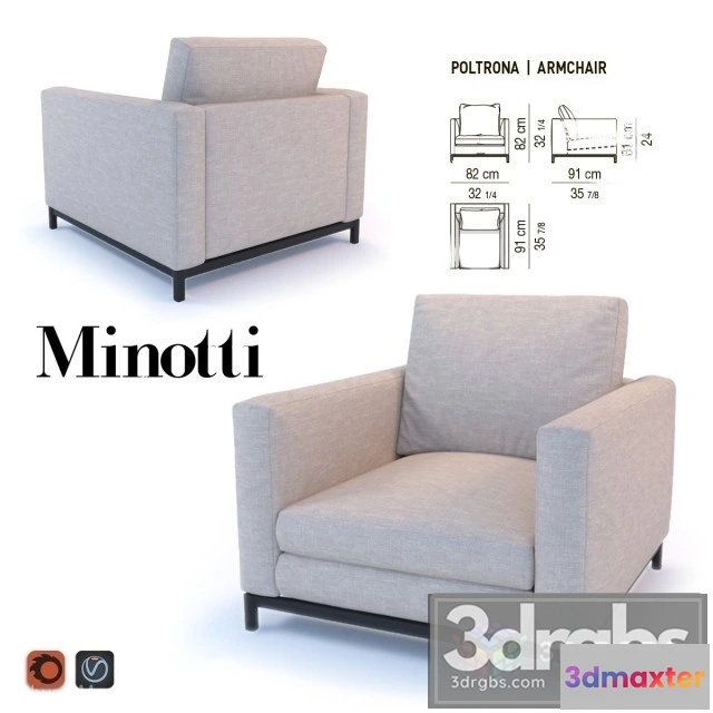 937378 - Minotti Poltrona Armchair