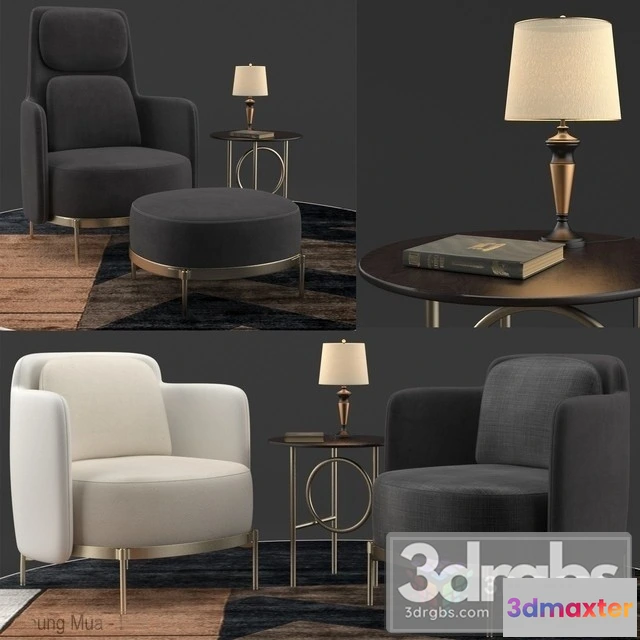 937444 - Minotti Tape Dark Set