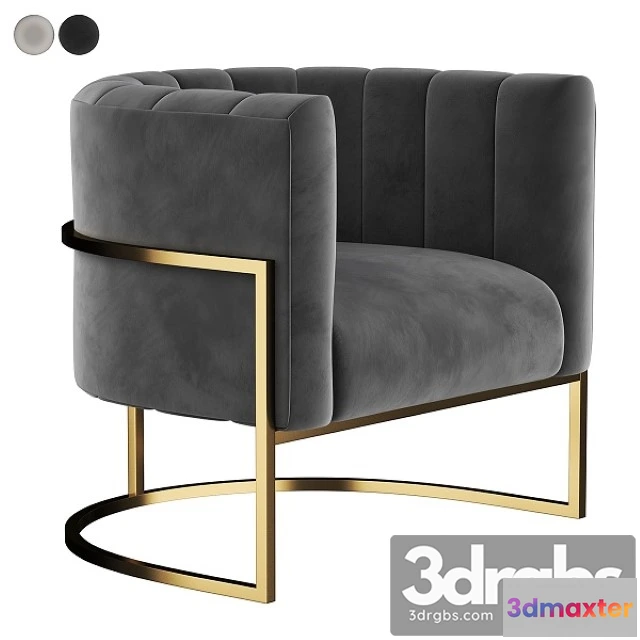939788 - Wide Velvet Armchair