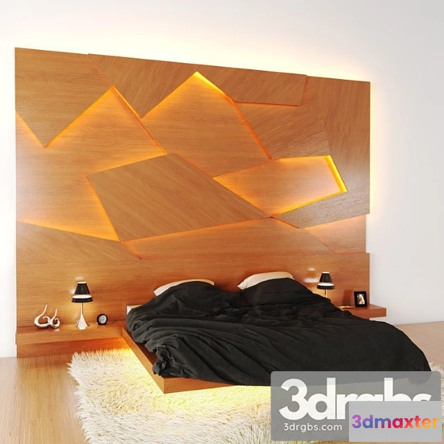 1026730 - Bed with 3d panel