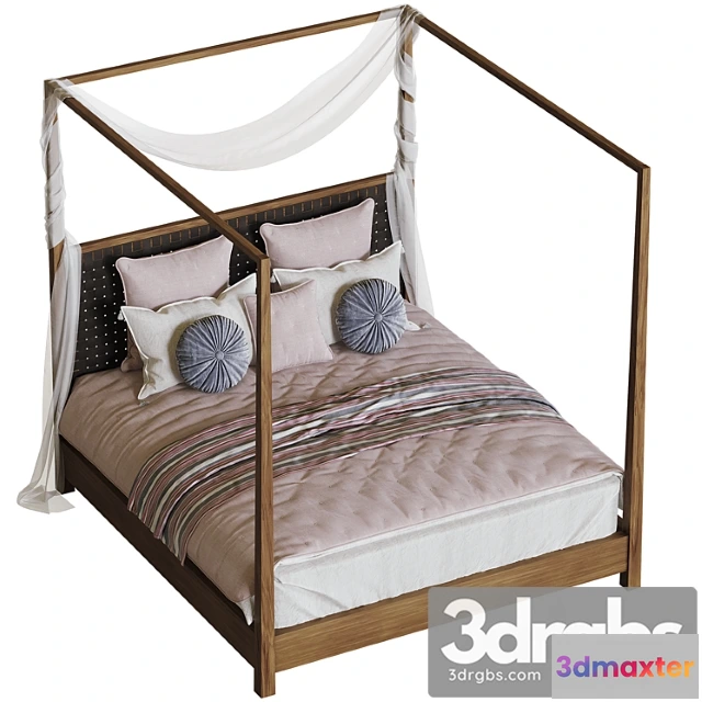 1027076 - Gilmour solid walnut canopy bed