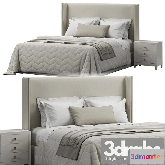 1027160 - King antwerp upholstered wingback headboard bed
