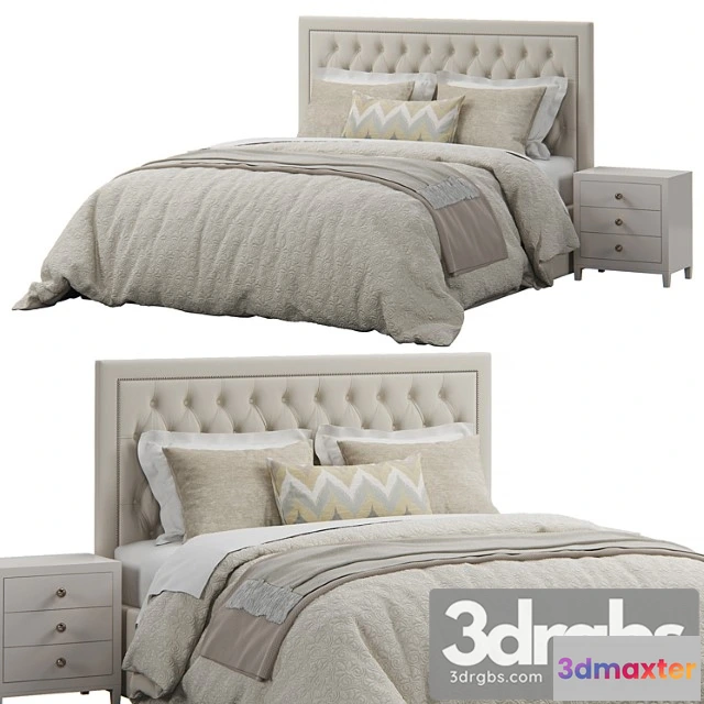 1027410 - Osborne fabric king sized tufted headboard bed 2