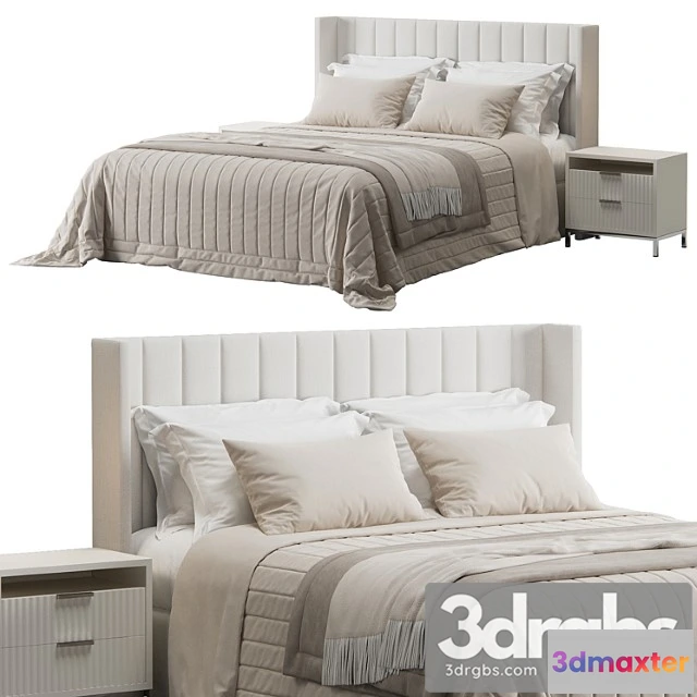 1027414 - Oulton striped headboard wingback bed by ambassador beds