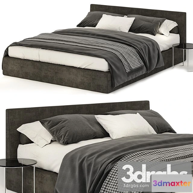 1027446 - Poliform dark gray bed