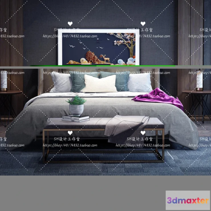 1129158 - Bed - 3D Models - 1714