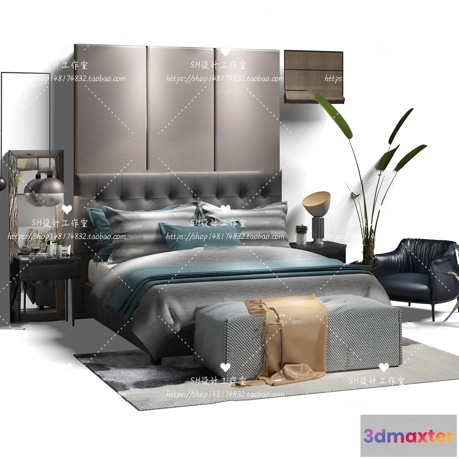 1129220 - Bed - 3D Models - 1745