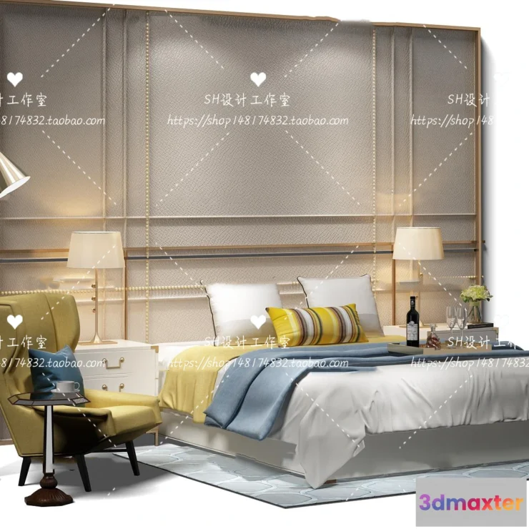 1129280 - Bed - 3D Models - 1775