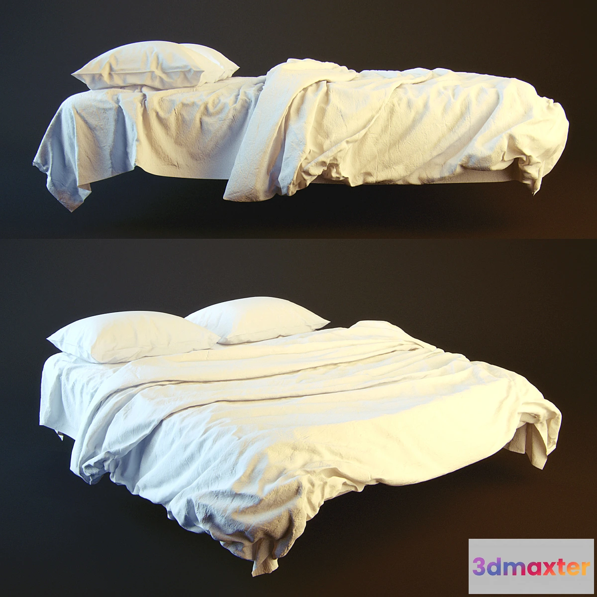 1267786 - Plain white bed high poly 3D Max