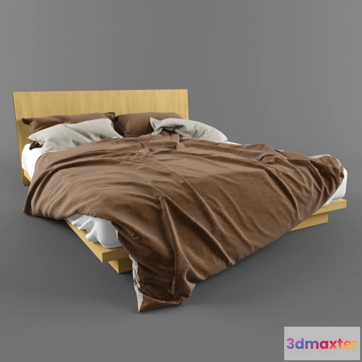 1268104 - bed brown & white 3D Max