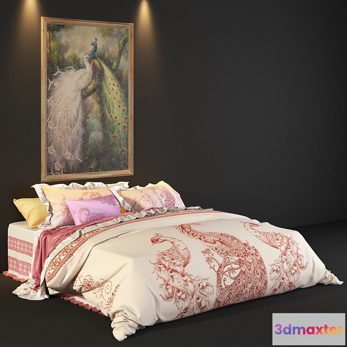 1278478 - peacock bed 3D Max