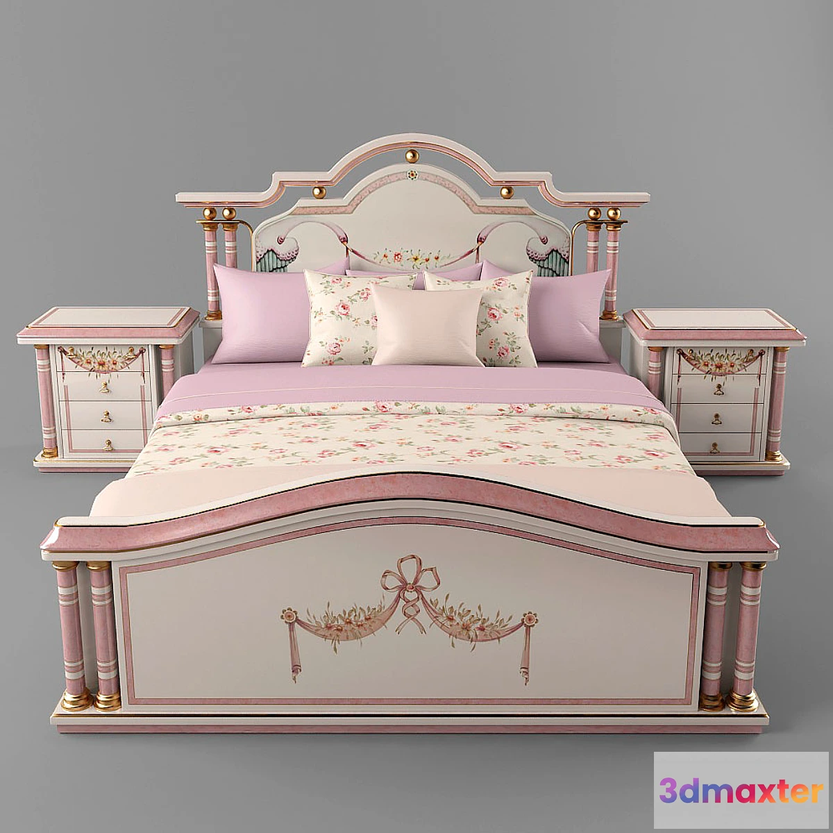 1286464 - Bed and tables classic. 3D Max