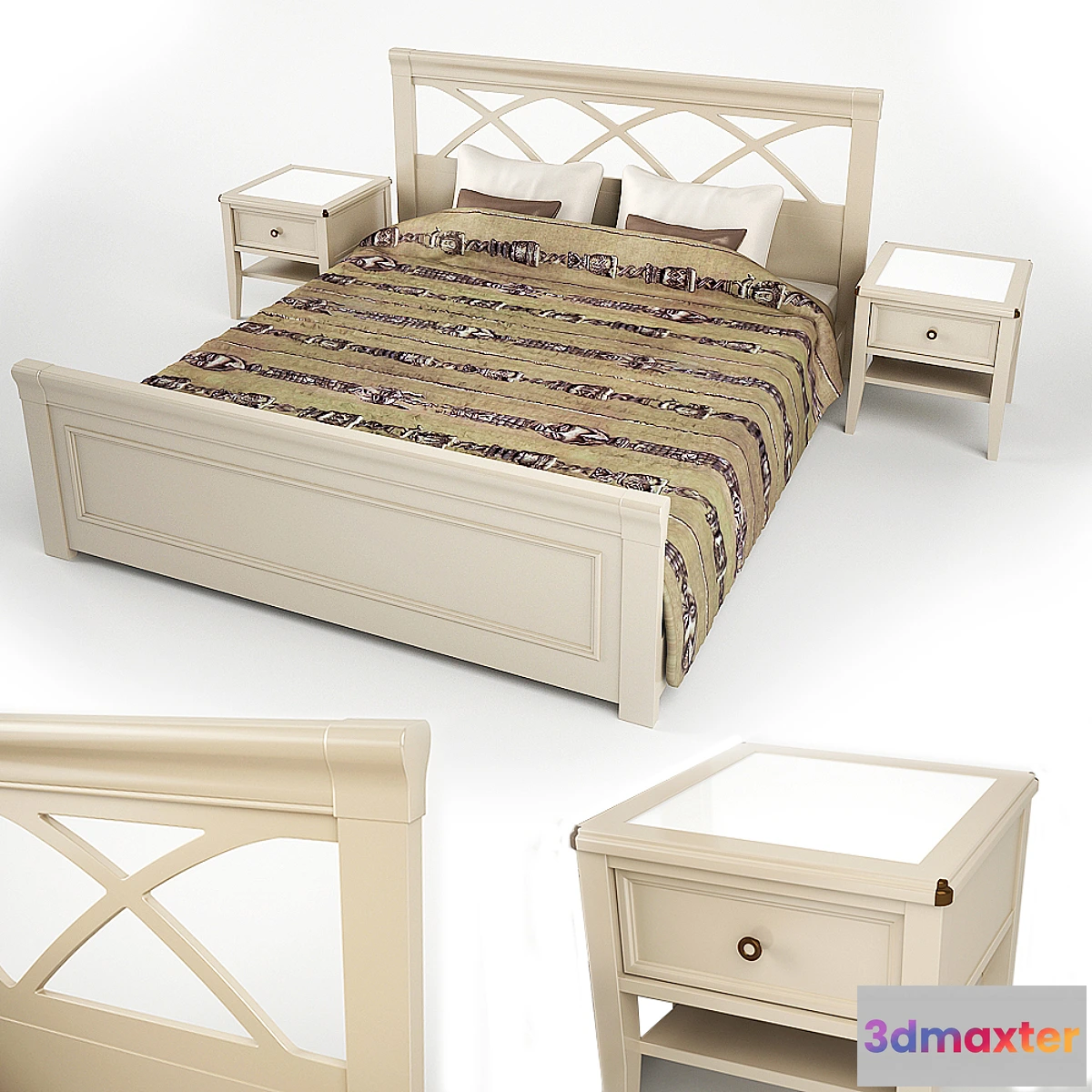 1286686 - bed with thumbs 3D Max