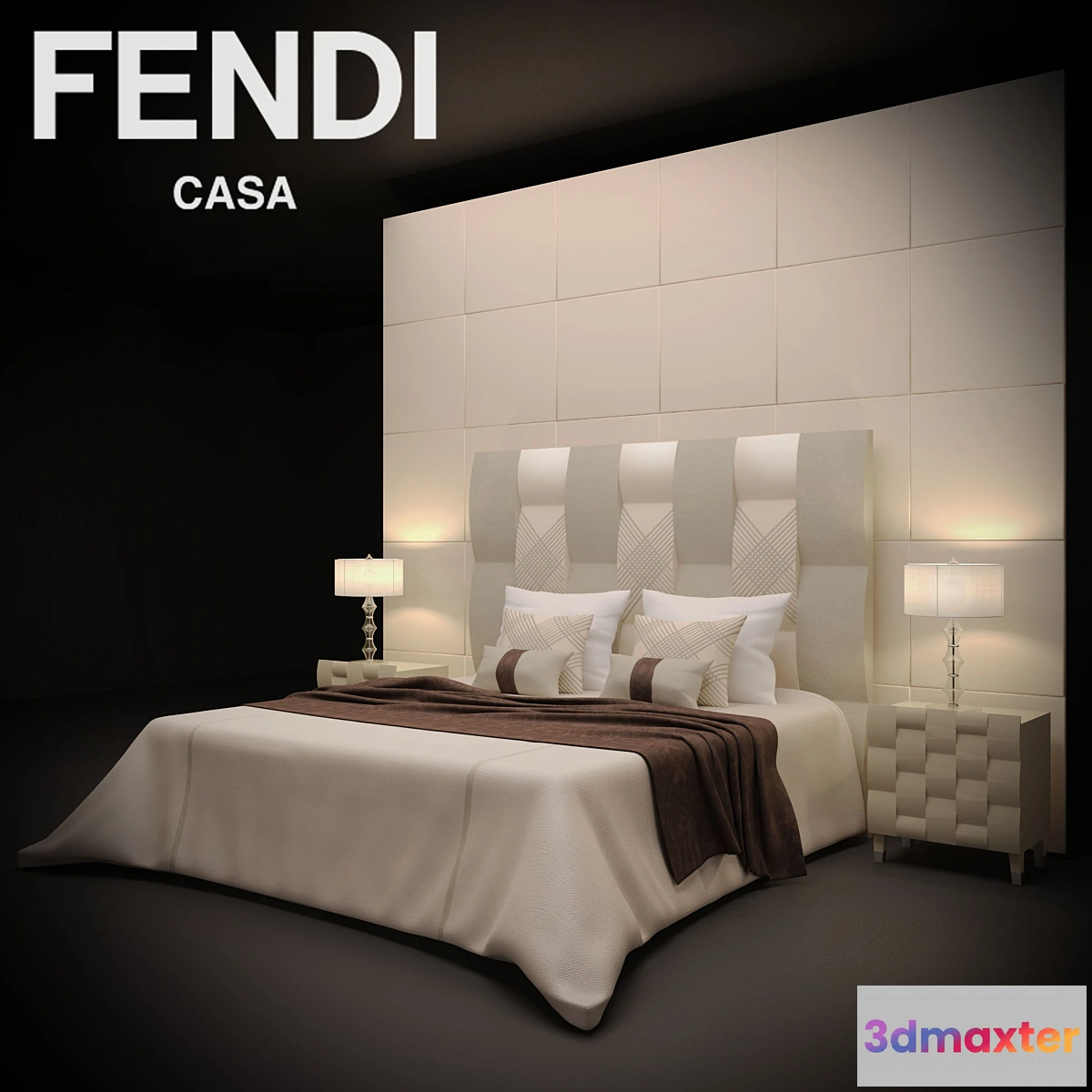 1289676 - Bed FENDI casa 3D Max
