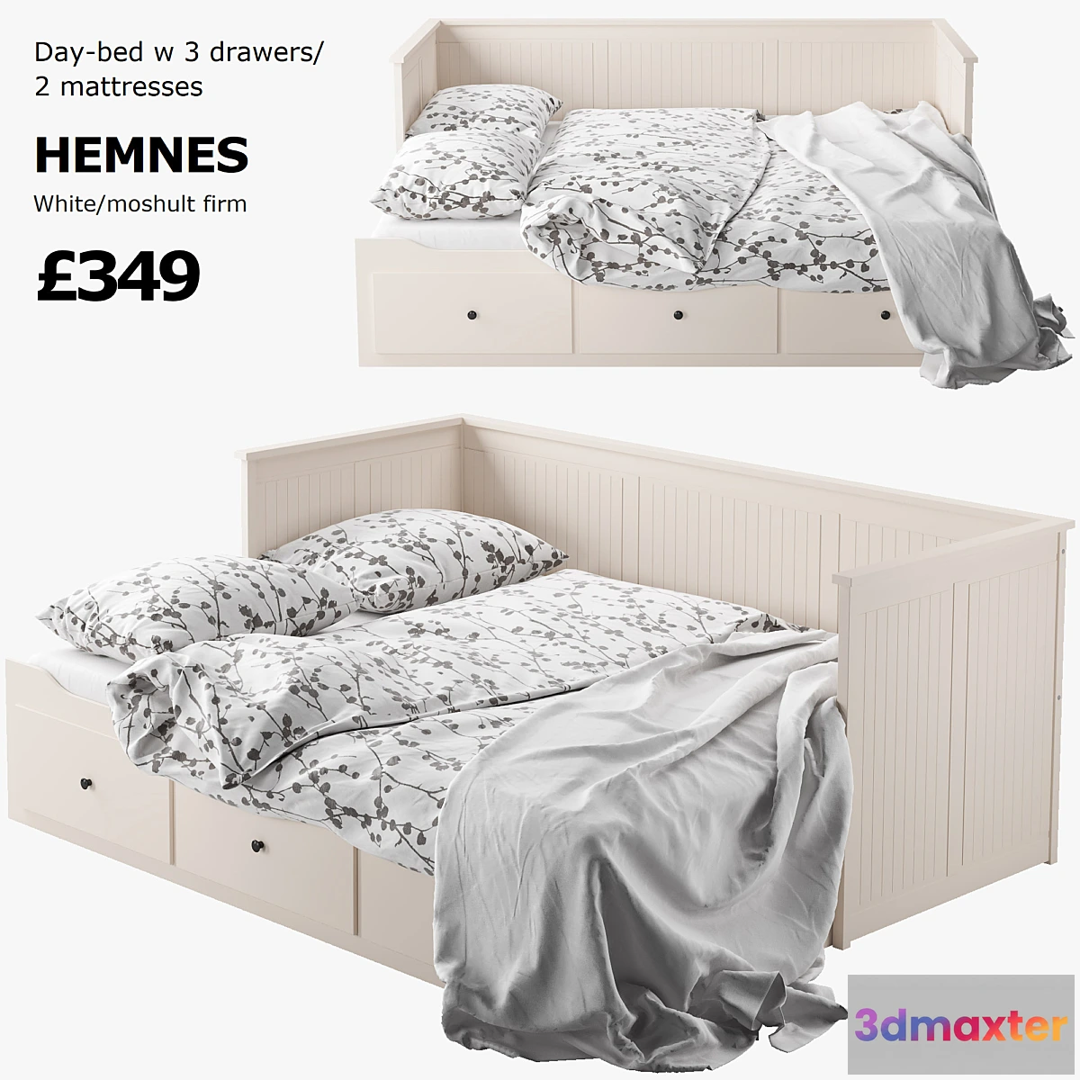 1290507 - IKEA HEMNES bed_2 3D Max